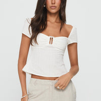 Isabetta Short Sleeve Top White