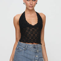 Only Angel Halter Top Black