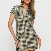Motley Mini Dress Brown Check
