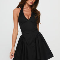 Karisse Halter Mini Dress Black
