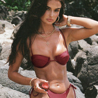 Presson Shine Underwire Bikini Top Burgundy