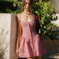 Toulouse Mini Dress Red Gingham