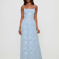 Angeleina Maxi Dress Blue Floral