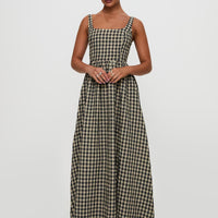 Cartmel Check Maxi Dress Black / Cream