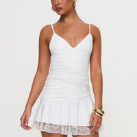 Love Is Alive Lace Mini Dress White