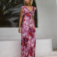 Soleila Maxi Dress Purple Multi