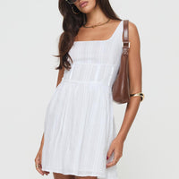Lorinda Mini Dress White Low Impact