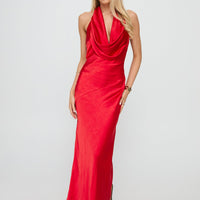 Big Deal Halter Maxi Dress Red