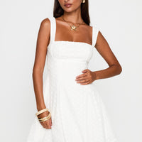 Xanthus Embroidered Mini Dress White