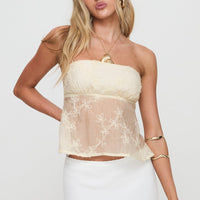 Quinnie Strapless Top Cream