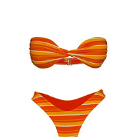 Tamrali Bandeau Bikini Top Orange Stripe