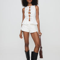 Luminary Tie Up Top White