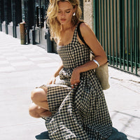 Cartmel Check Maxi Dress Black / Cream