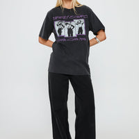 Britney Spears Gimme More Oversized Graphic Top Washed Black