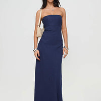 Yahir Strapless Maxi Dress Navy