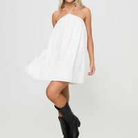 Peaco Halter Mini Dress White