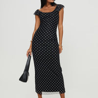 Sandberg Maxi Dress Black Polka Dot