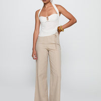 Isabetta Halter Top White Petite