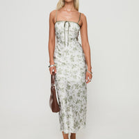 Vasiliki Maxi Dress White / Green Floral