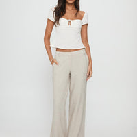Isabetta Short Sleeve Top White