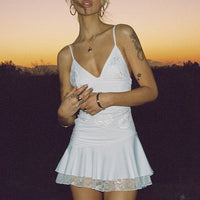 Love Is Alive Lace Mini Dress White