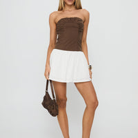 Sicialia Strapless Mini Dress Brown / White