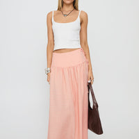 Analeah Tie Side Midi Skirt Orange Check