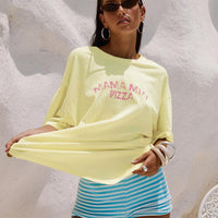 Made With Love Graphic Top Pastel Yellow