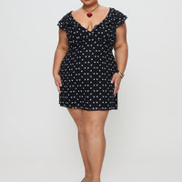 I Guess So Mini Dress Black Polka Dot
