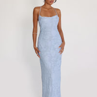 Celena Maxi Dress Blue Burnout