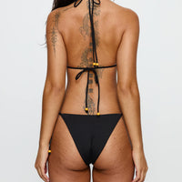 Nevaeh Beaded Triangle Bikini Top Black