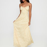 Members Only Maxi Dress Yellow Floral