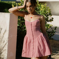 Toulouse Mini Dress Red Gingham