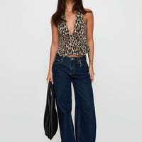 Feel This Way Wrap Top Leopard