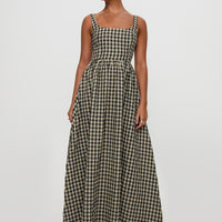 Cartmel Check Maxi Dress Black / Cream