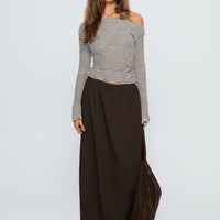 Hallee Maxi Skirt Brown