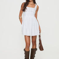 Lorinda Mini Dress White Low Impact
