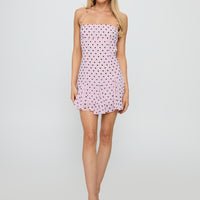 Delamere Mini Dress Pink / Black Polka