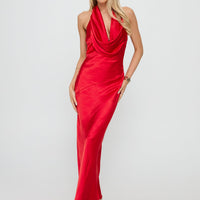 Big Deal Halter Maxi Dress Red