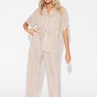 Riley Resort Shirt Brown Print