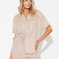Riley Resort Shirt Brown Print