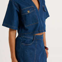 Seona Denim Set Dark Blue