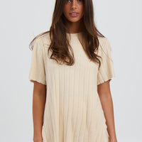 Leighton Ribbed Top Bone