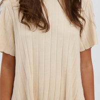 Leighton Ribbed Top Bone