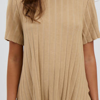 Leighton Ribbed Top Sand