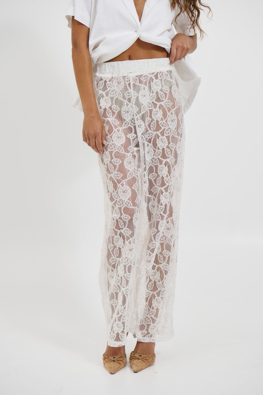 Tamika Lace Pant White