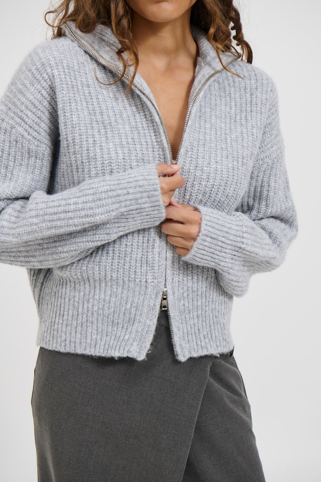 Haze Zip Jumper Stone