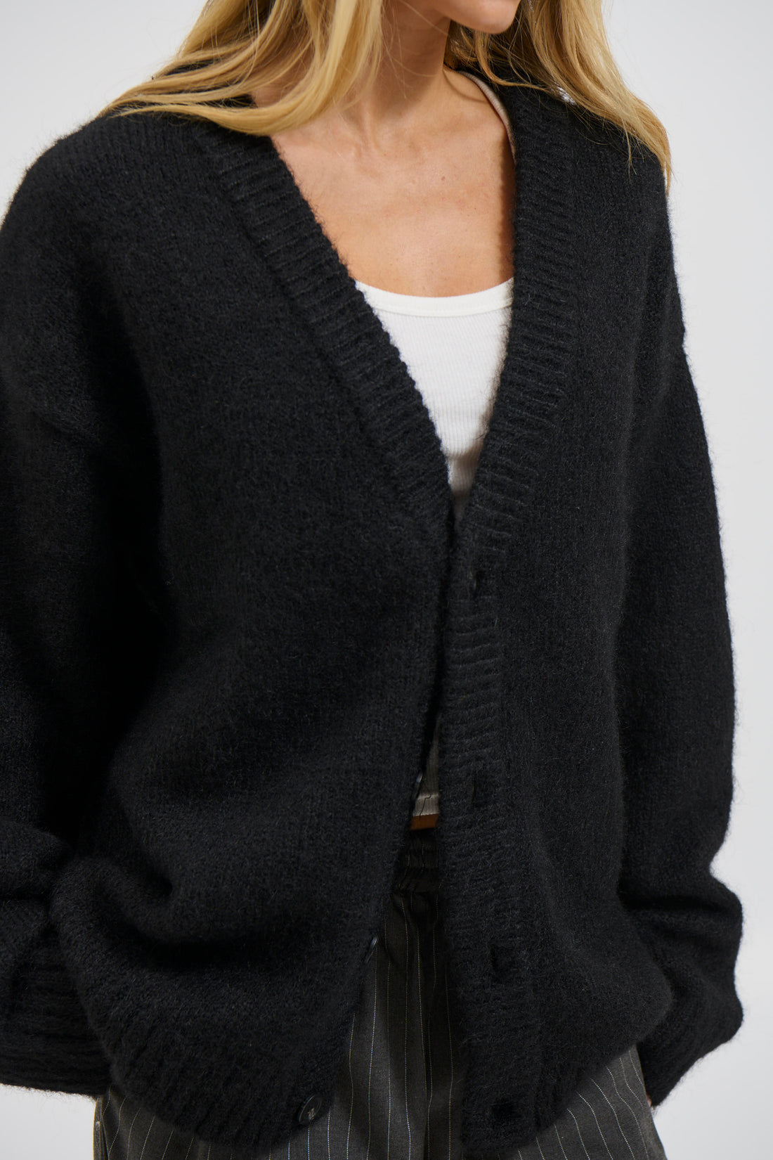 Unisex Knitted Oversize Cardigan Black