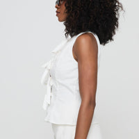 Luminary Tie Up Top White