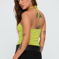 Baseline Halter Rib Top Green